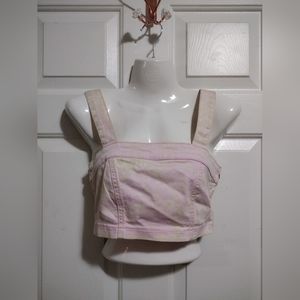 Forever 21 Denim Cropped Tank Pink 🩷 Tie-dye Small 🆕